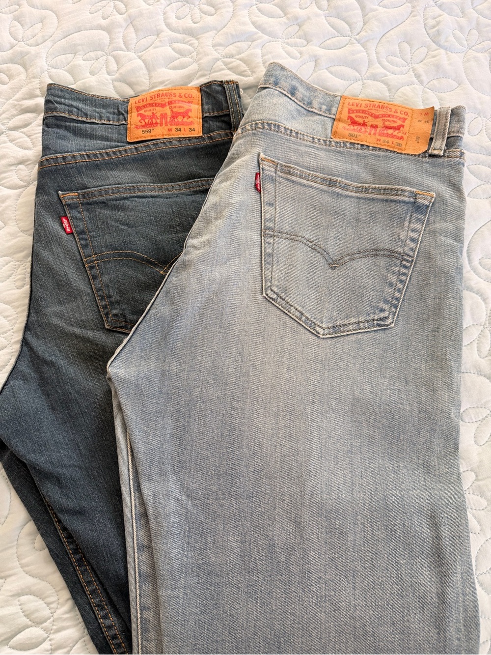 Levi's Two-Tone Denim Jeans - Light Blue & Dark Blue